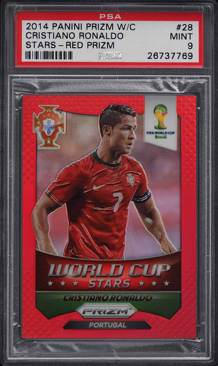 2014 Panini Prizm World Cup Purple Cristiano Ronaldo /99 #161 PSA