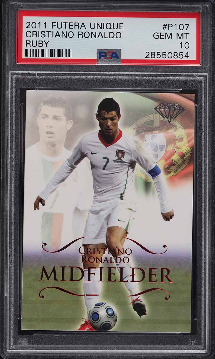 2011 Futera Unique Ruby Cristiano Ronaldo /450 #P107 PSA 10 GEM MINT