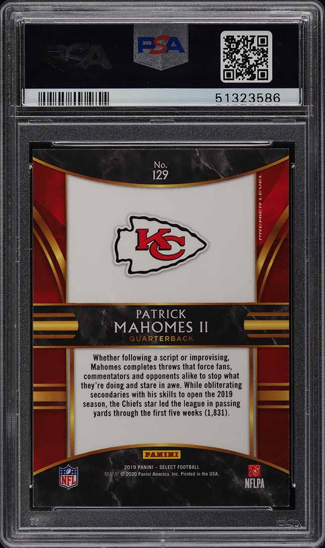 2019 Select Premier Level Patrick Mahomes II #129 PSA 9 MINT