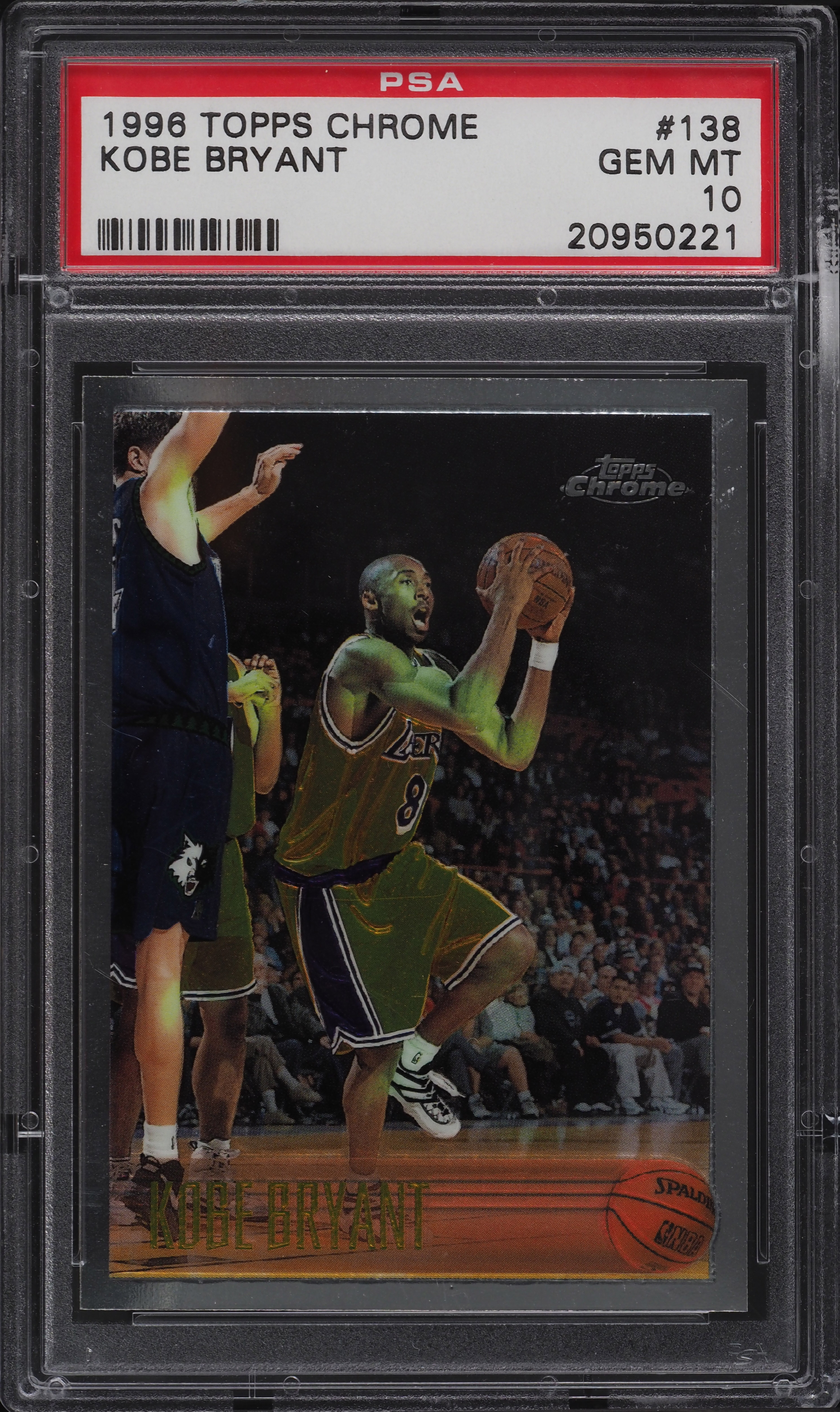 1996 Topps Chrome Kobe Bryant ROOKIE #138 PSA 10 GEM MINT on