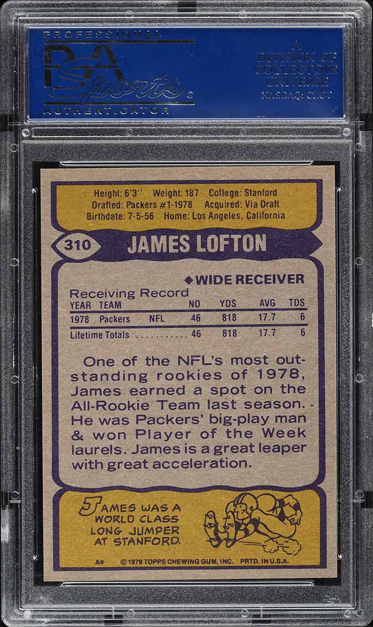 1979 Topps Football James Lofton ROOKIE #310 PSA 8.5 NM-MT+