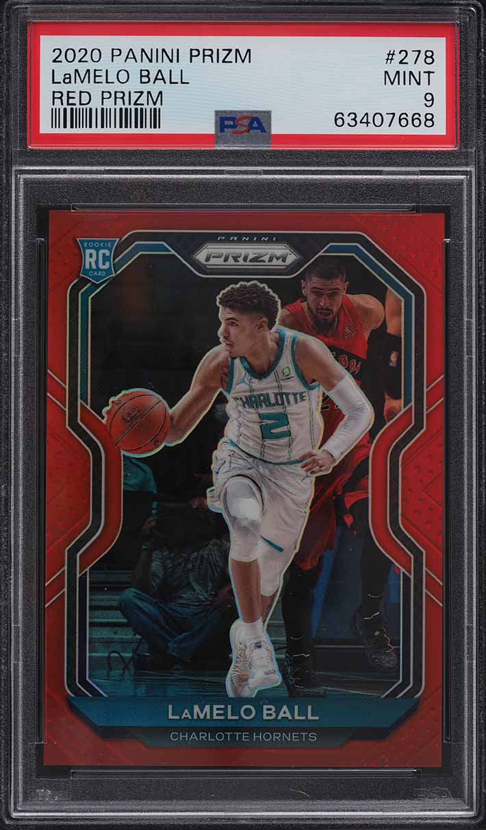 2020 Panini Prizm Red Prizms LaMelo Ball ROOKIE /299 #278 PSA 9