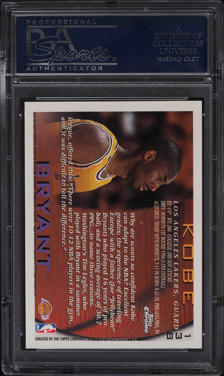 1996 Topps Chrome Kobe Bryant ROOKIE #138 PSA 10 GEM MINT