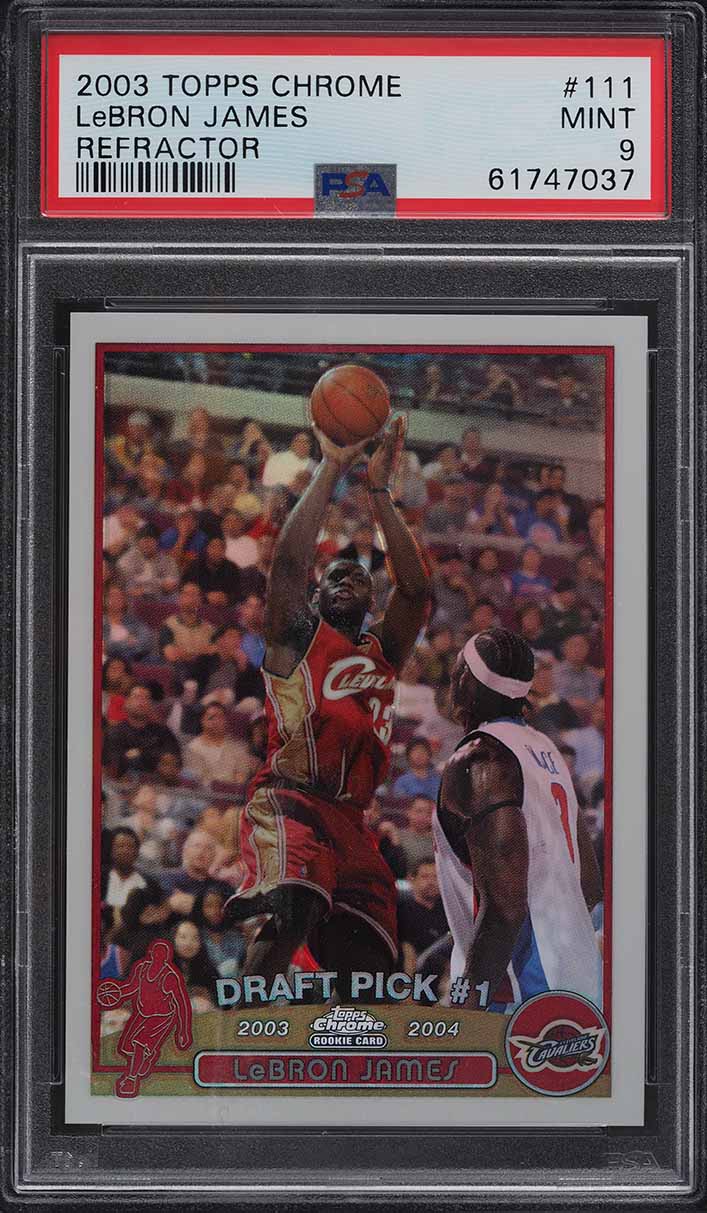 2003 Topps Chrome Refractor LeBron James ROOKIE #111 PSA 9 MINT on