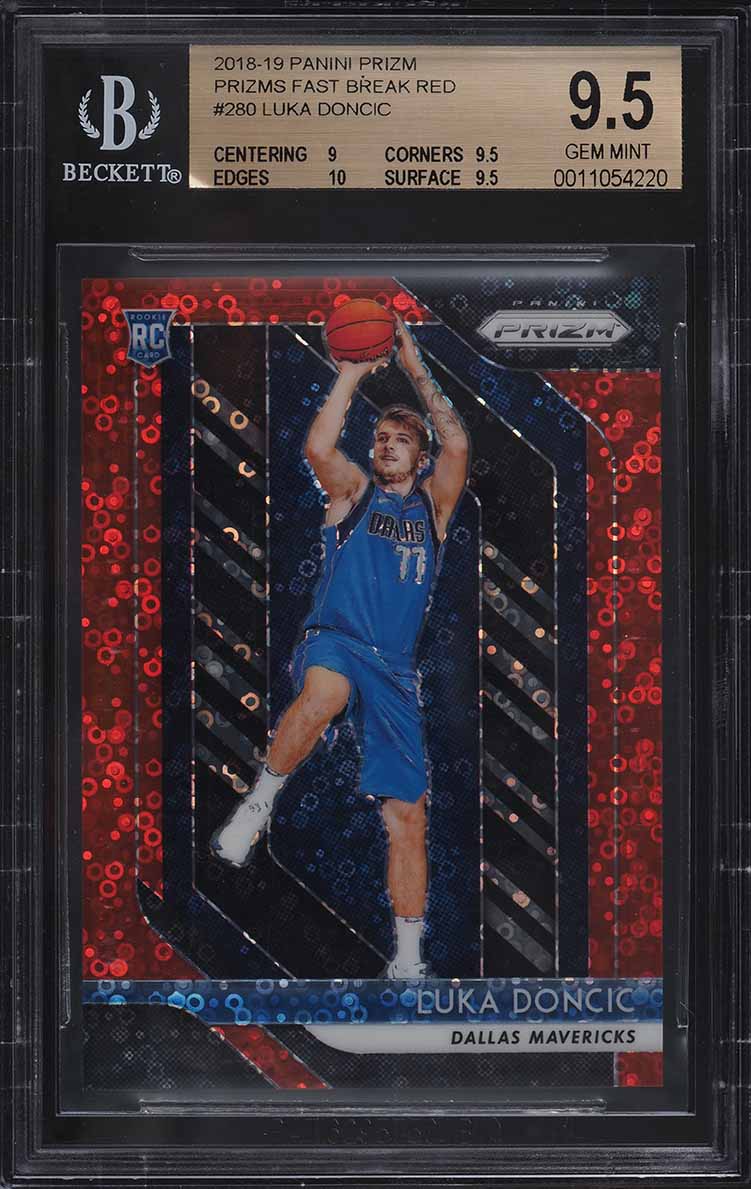 2018 Panini Prizm Fast Break Red Prizms Luka Doncic ROOKIE /125 #280 BGS 9.5 GEM