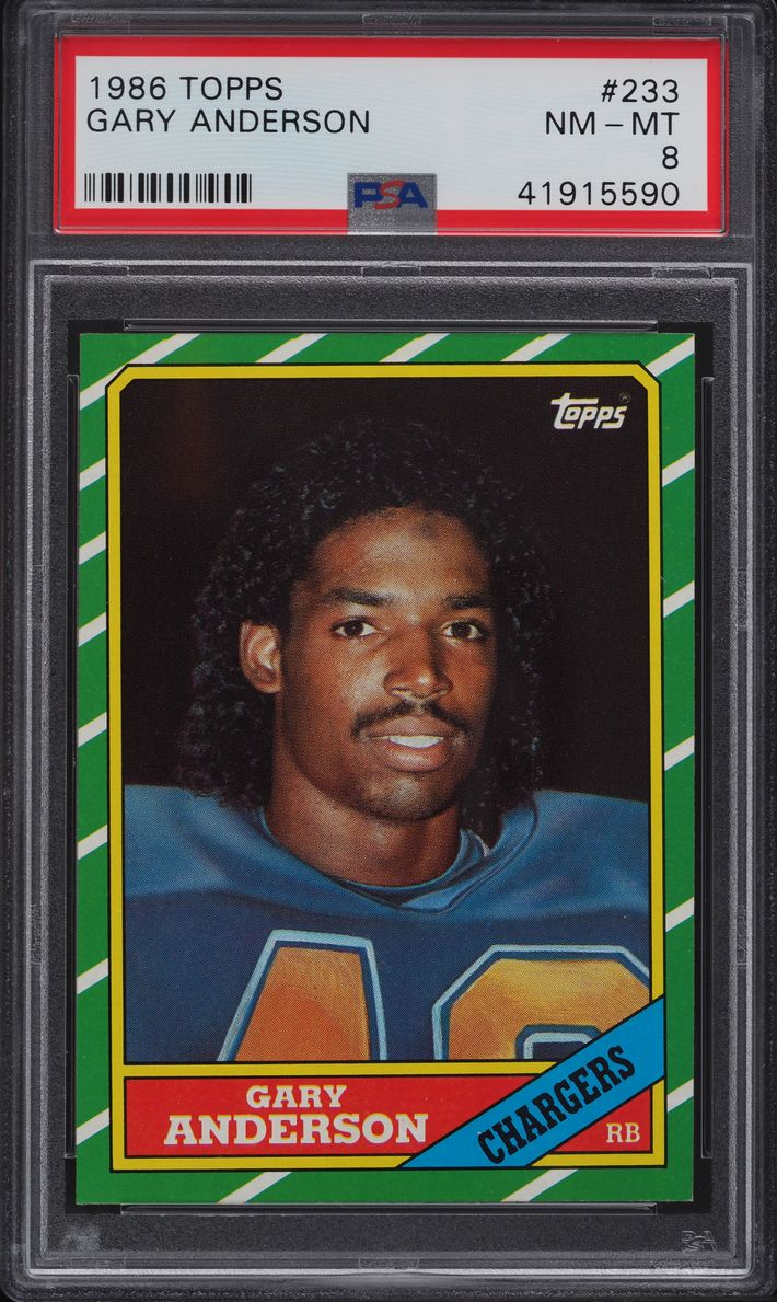 1986 Topps Football Gary Anderson #233 PSA 8 NM-MT