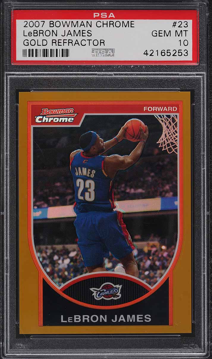 2007 Bowman Chrome Black Refractor LeBron James /199 #23 PSA 9