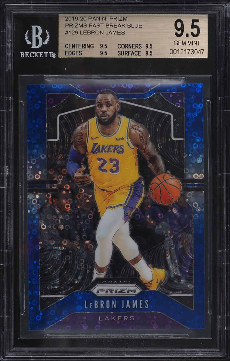 2019 Panini Prizm Fast Break Blue LeBron James /175 #129 BGS 9.5 GEM MINT