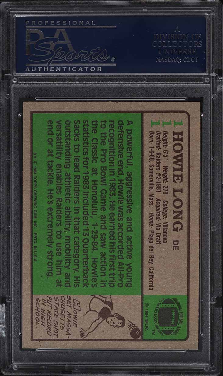 1984 Topps Football Howie Long ROOKIE #111 PSA 9 MINT on Fanatics Collect, image size:732x1232