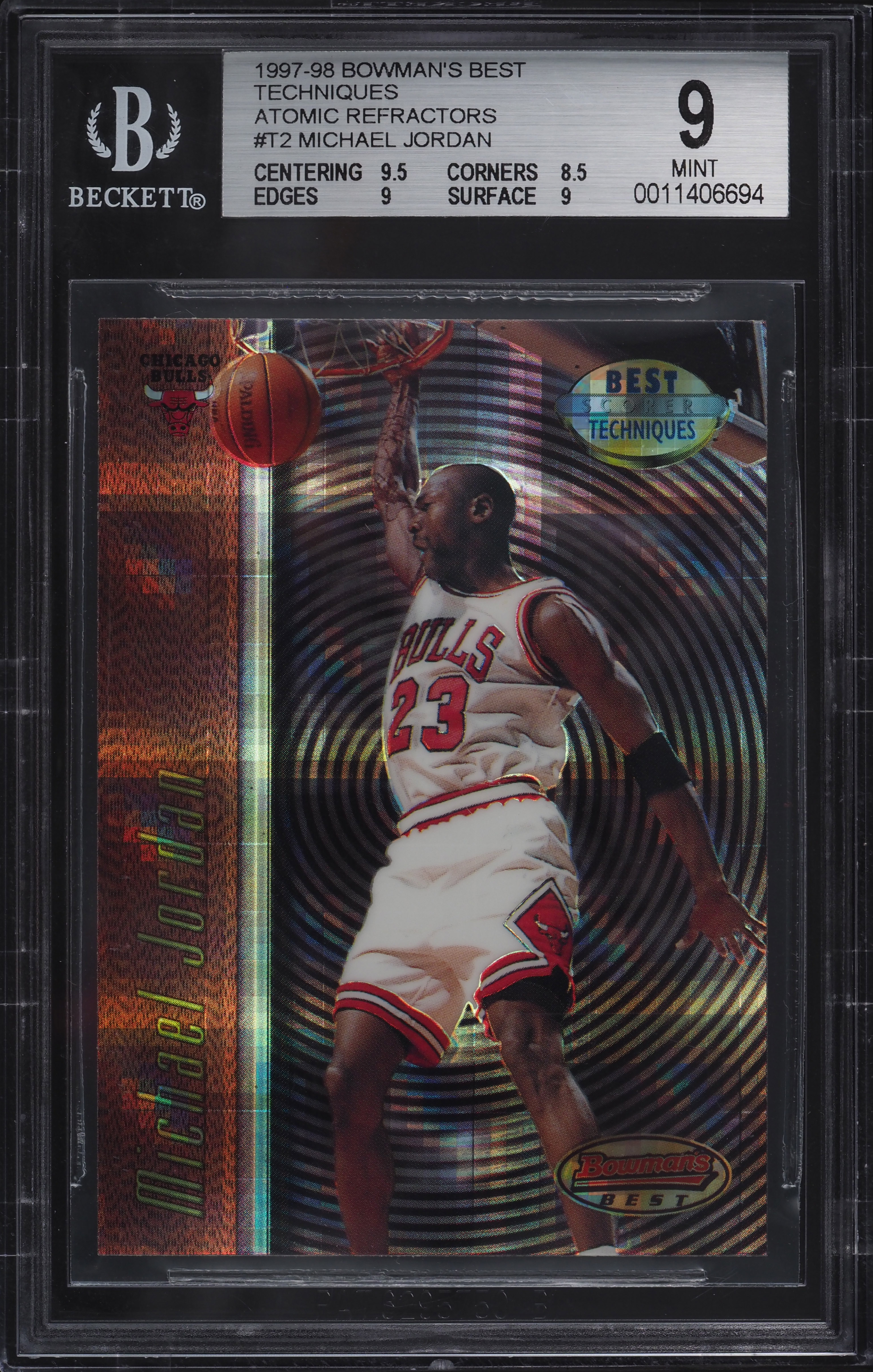 マイケルジョーダン 1997 Bowman's Refractor 1997 BOWMAN'S BEST REFRACTOR #96 MICHAEL JORDAN PSA 8 | eBay