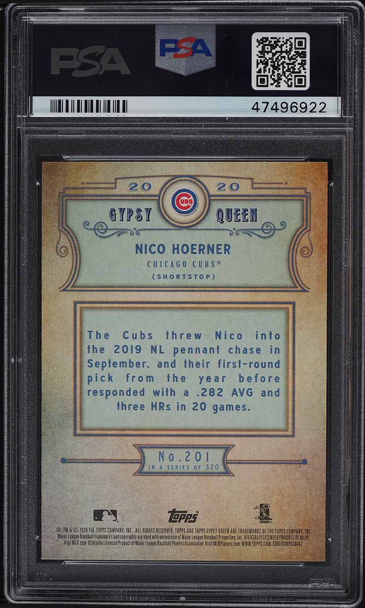 2020 Topps Gypsy Queen Nico Hoerner ROOKIE RC #201 PSA 9 MINT