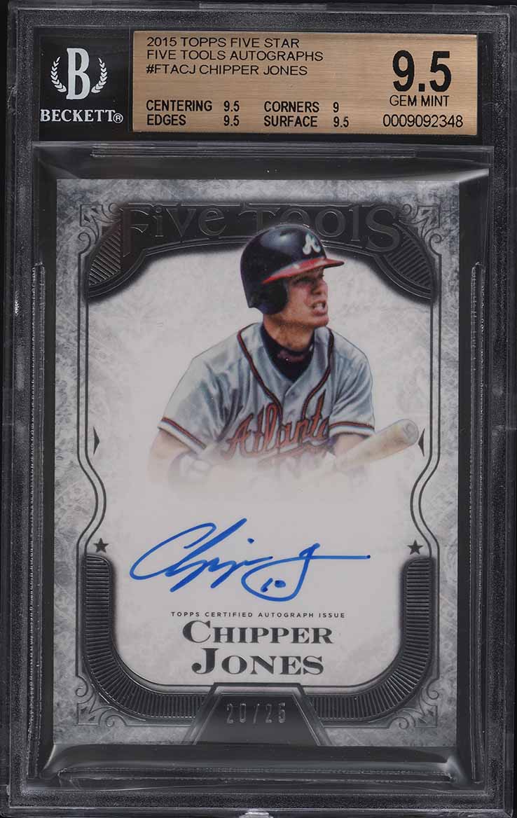 2015 Topps Five Star Tools Chipper Jones AUTO /25 #FTACJ BGS 9.5 GEM MINT