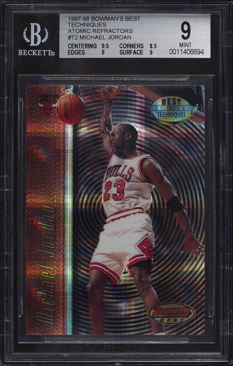 1997 Bowman's Best Techniques Atomic Refractor Michael Jordan #T2 BGS 9 MINT
