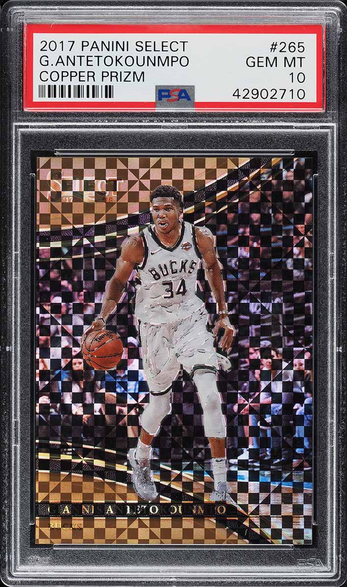2017 Select Courtside Copper Prizm Giannis Antetokounmpo /49 #265 PSA 10 GEM