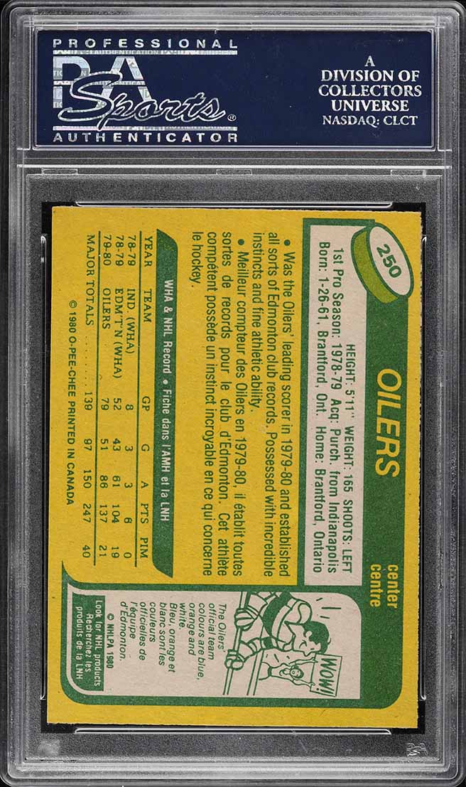 1980 O-Pee-Chee Hockey Wayne Gretzky #250 PSA 9 MINT