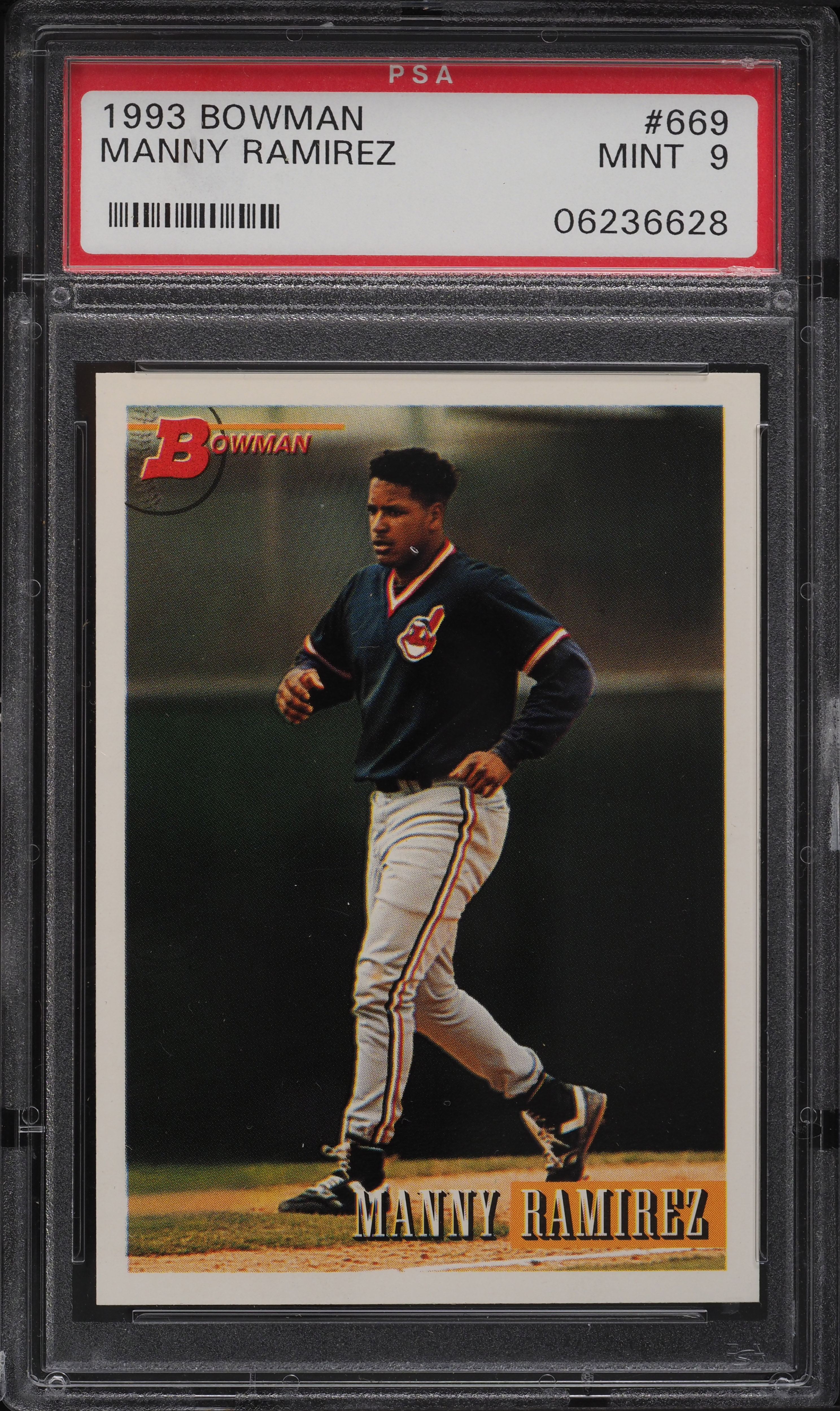 1993 Bowman Manny Ramirez ROOKIE #669 PSA 9 MINT on Fanatics Collect
