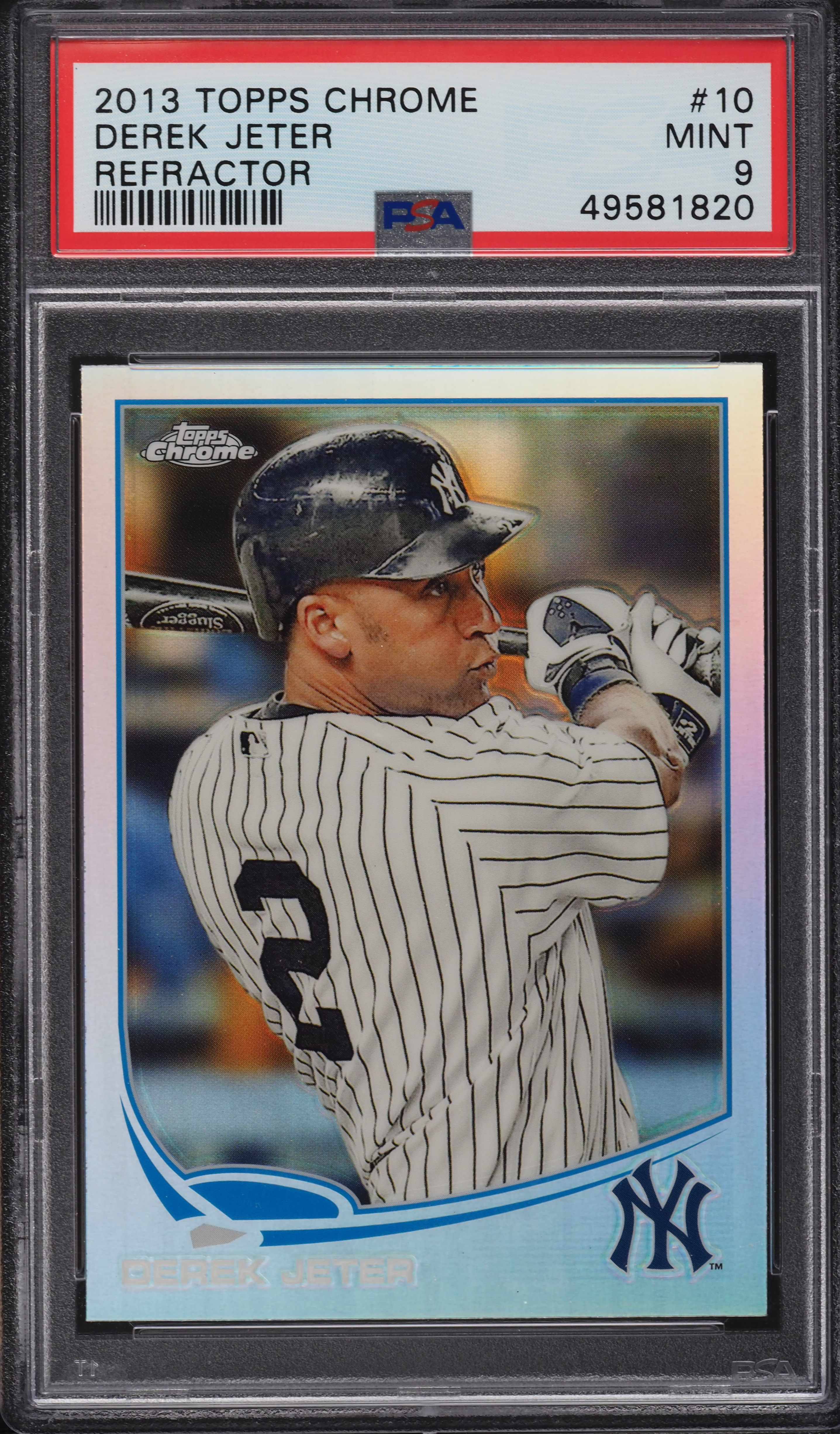2013 Topps Chrome Refractor Derek Jeter #10 PSA 9 MINT on Fanatics