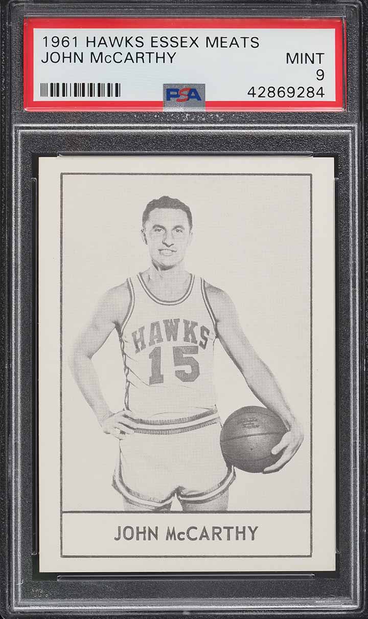1961 Essex Meats Hawks Basketball John McCarthy PSA 9 MINT