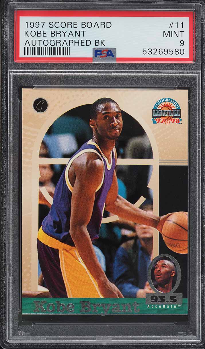 1997 Score Board Autographed Basketball Kobe Bryant #11 PSA 9 MINT