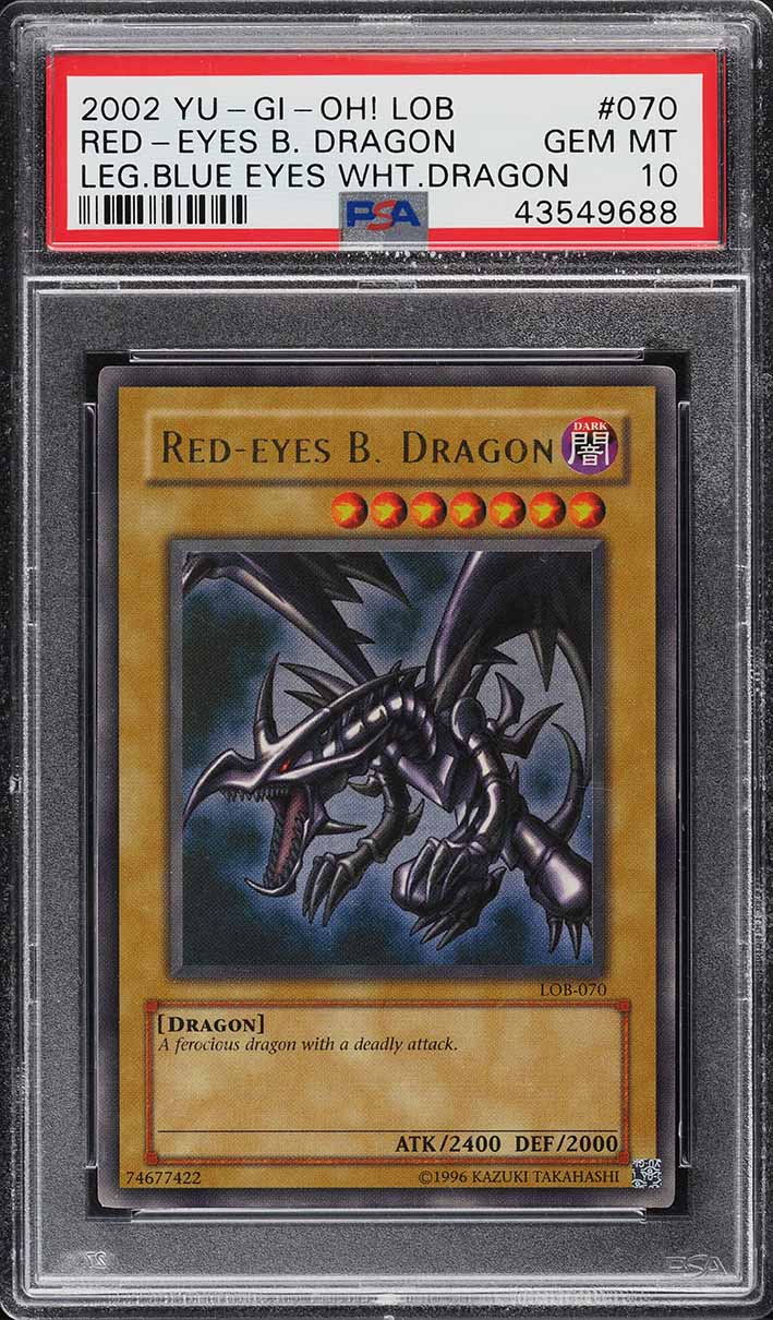 2002 Yu-Gi-Oh! Legend Of Blue Eyes White Red-Eyes Blue Dragon LOB-070 PSA 10