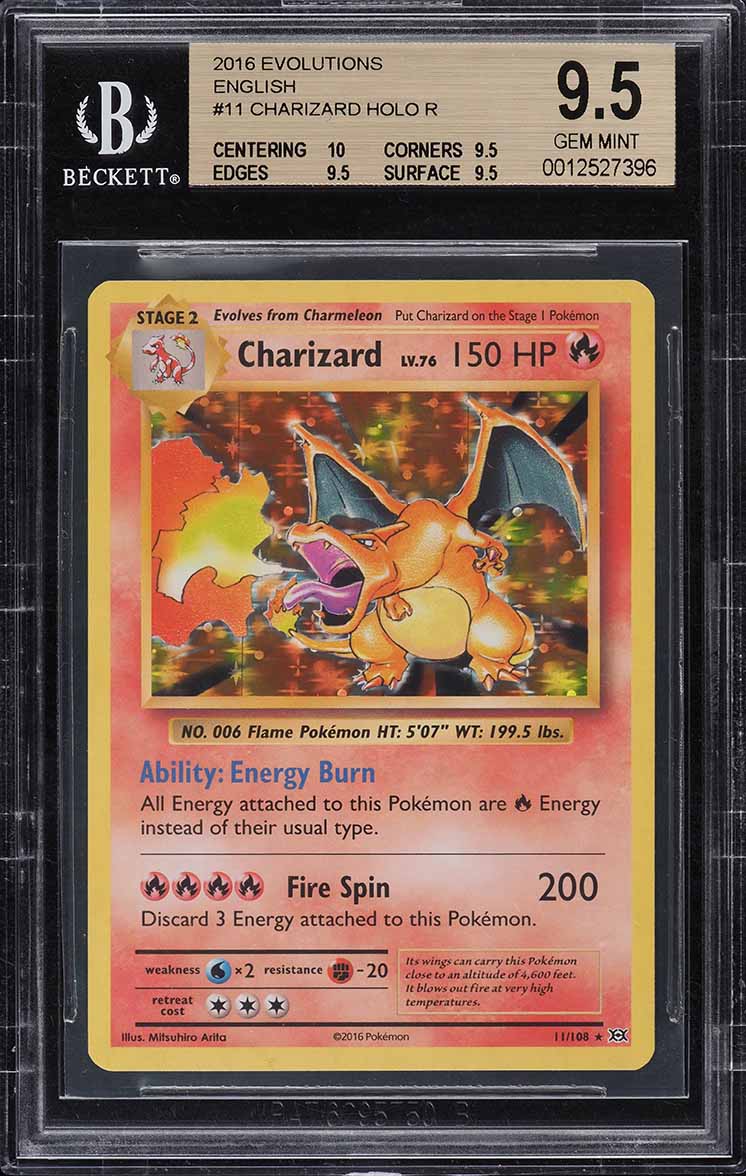 2016 Pokemon XY Evolutions Holo Charizard #11 BGS 9.5 GEM MINT on Fanatics  Collect