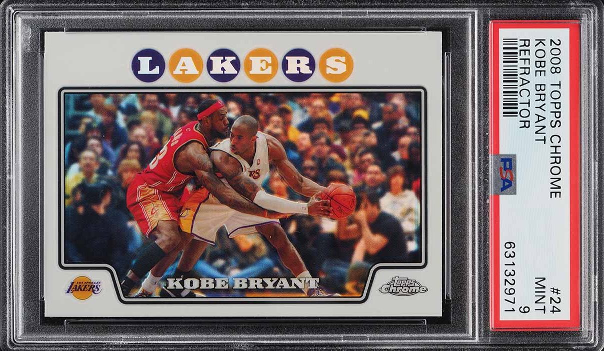 2008 Topps Chrome Refractor Kobe Bryant w/ LeBron James #24 PSA 9