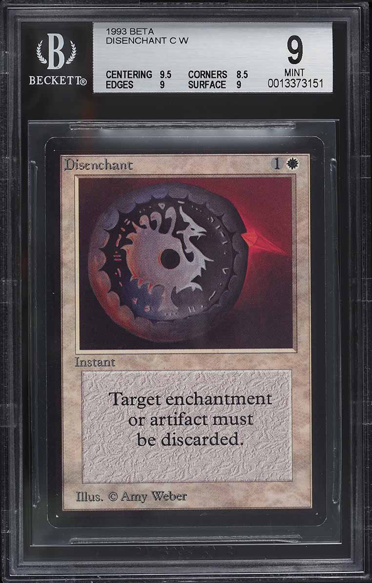 1993 Magic The Gathering MTG Beta Disenchant C W BGS 9 MINT