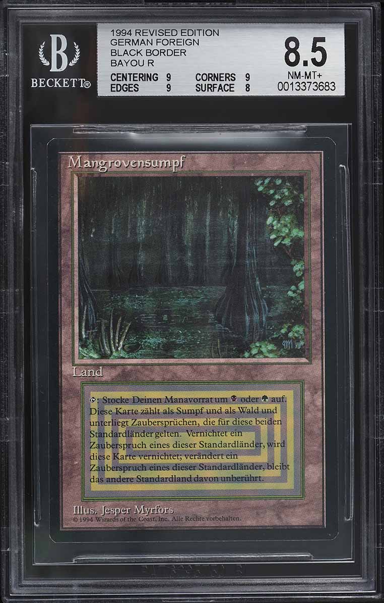 1994 Magic The Gathering MTG Revised Dual Land Bayou FBB BGS 8.5