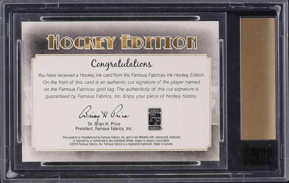 2010 Famous Fabrics Ink Hockey Edition Red Sullivan AUTO 1/1