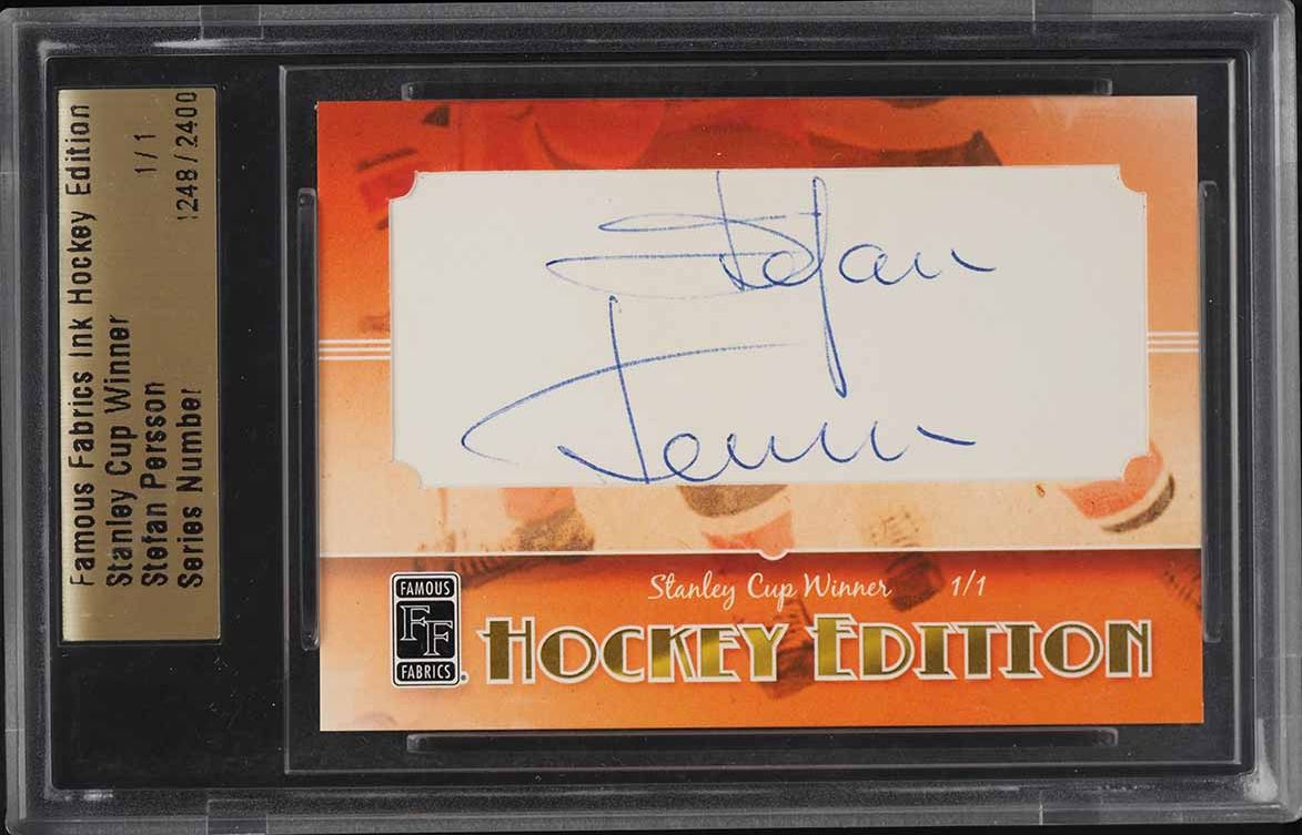 2010 Famous Fabrics Ink Hockey Edition Stefan Persson AUTO 1/1