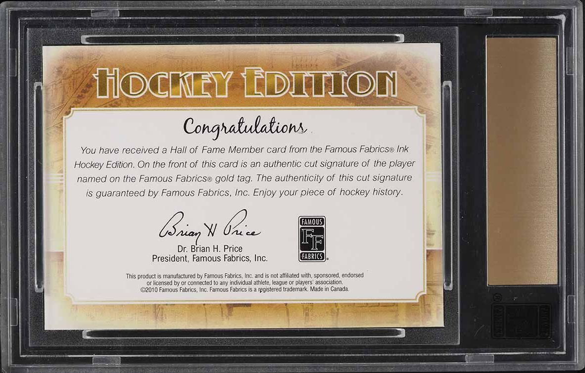 2010 Famous Fabrics Ink Hockey Edition Ted Lindsay AUTO 1/1