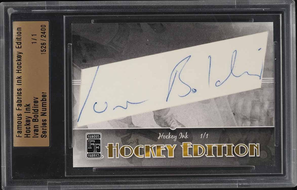 2010 Famous Fabrics Ink Hockey Edition Ivan Boldirev AUTO 1/1