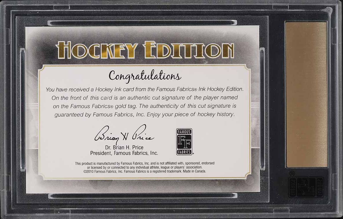 2010 Famous Fabrics Ink Hockey Edition Ivan Boldirev AUTO 1/1