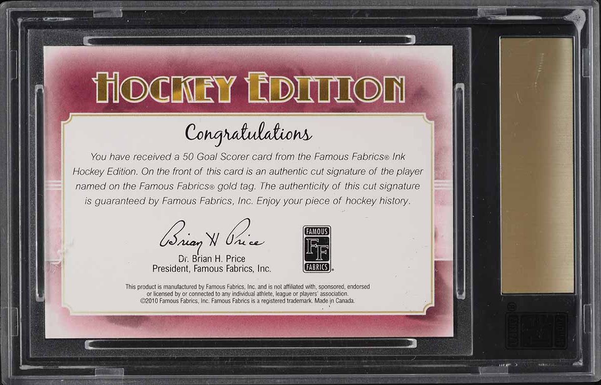 2010 Famous Fabrics Ink Hockey Edition Ray Sheppard AUTO 1/1