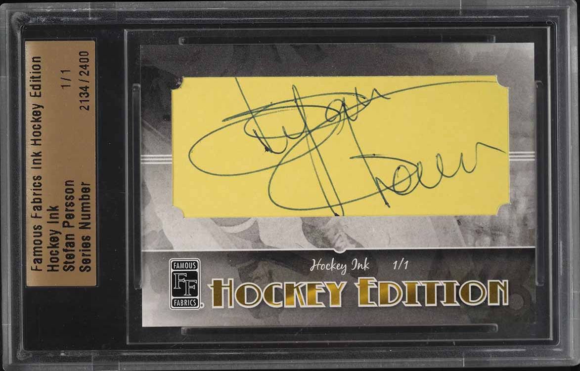 2010 Famous Fabrics Ink Hockey Edition Stefan Persson AUTO 1/1