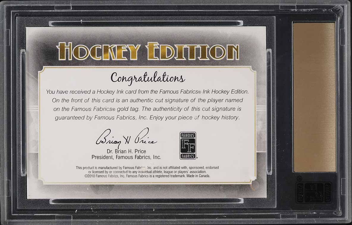 2010 Famous Fabrics Ink Hockey Edition Stefan Persson AUTO 1/1