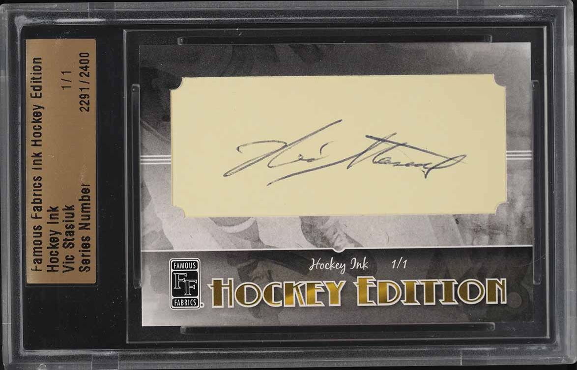 2010 Famous Fabrics Ink Hockey Edition Vic Stasiuk AUTO 1/1
