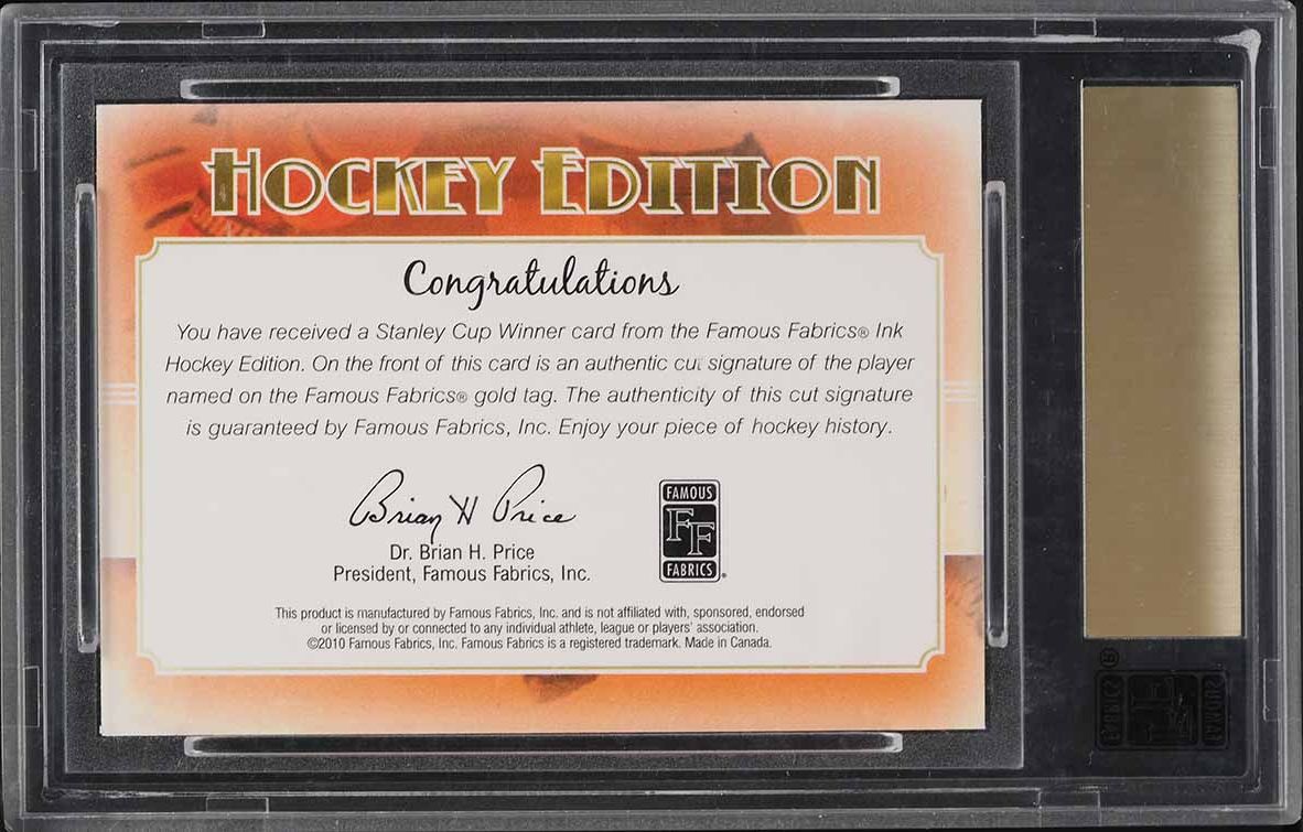 2010 Famous Fabrics Ink Hockey Edition Tony Leswick AUTO 1/1