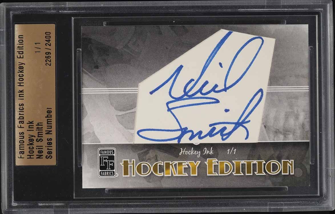2010 Famous Fabrics Ink Hockey Edition Neil Smith AUTO 1/1