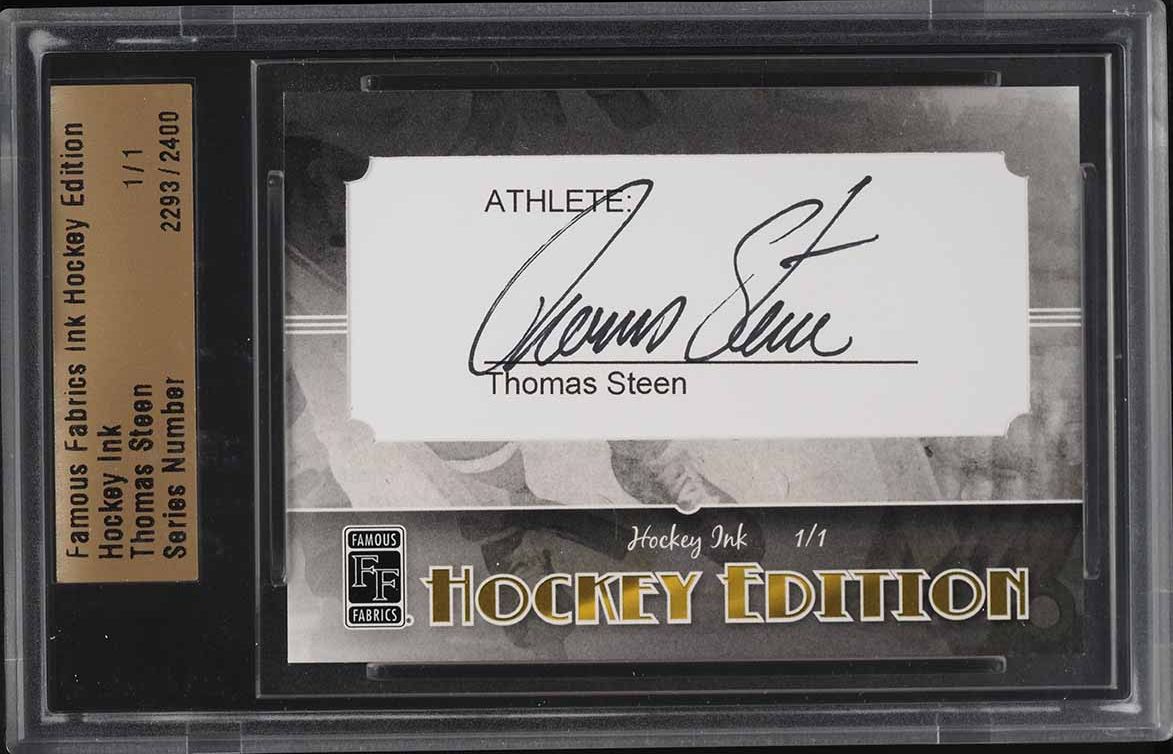 2010 Famous Fabrics Ink Hockey Edition Thomas Steen AUTO 1/1