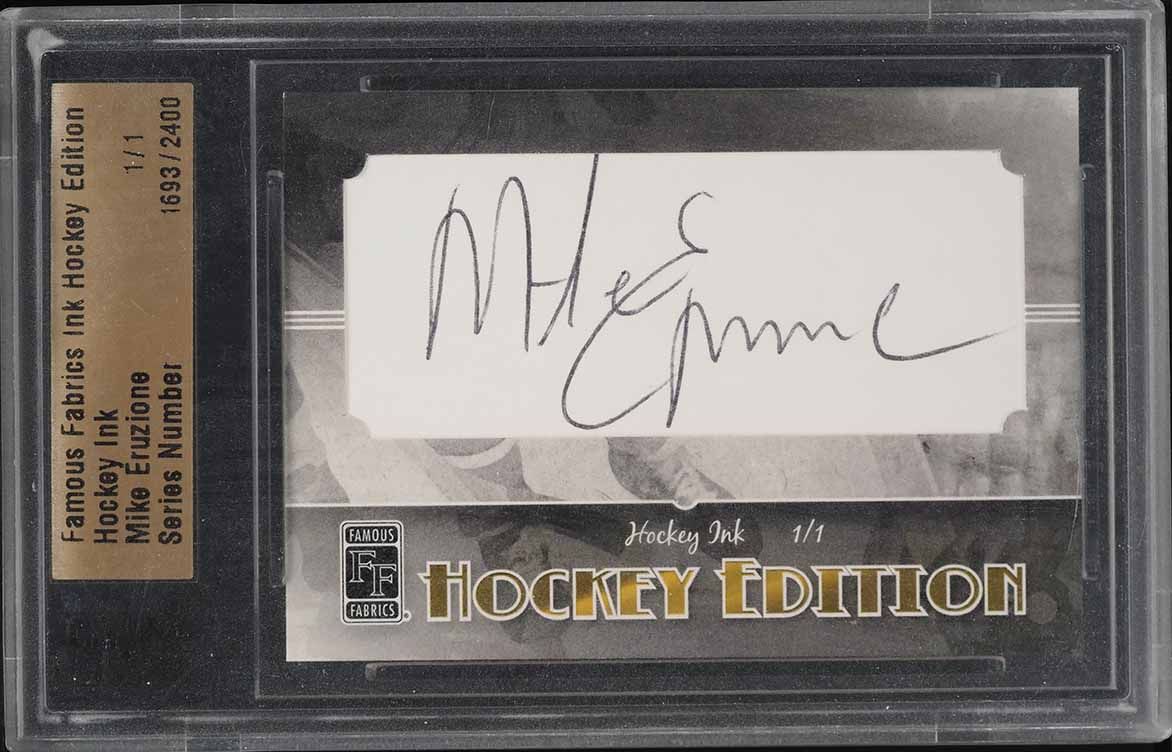 2010 Famous Fabrics Ink Hockey Edition Mike Eruzione AUTO 1/1