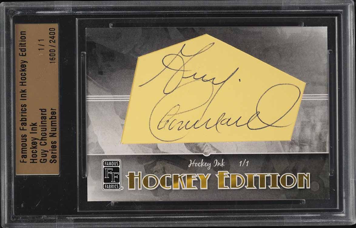 2010 Famous Fabrics Ink Hockey Edition Guy Chouinard AUTO 1/1