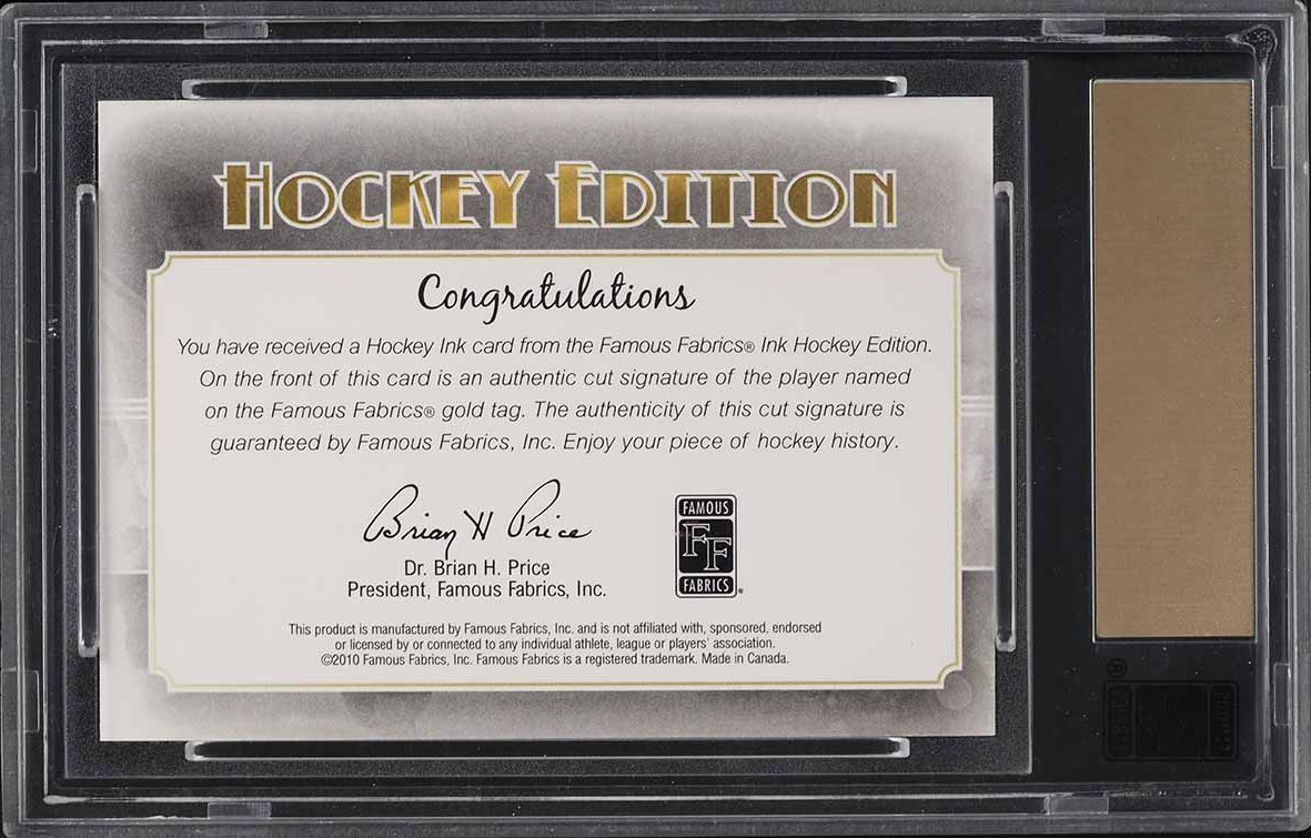 2010 Famous Fabrics Ink Hockey Edition Guy Chouinard AUTO 1/1