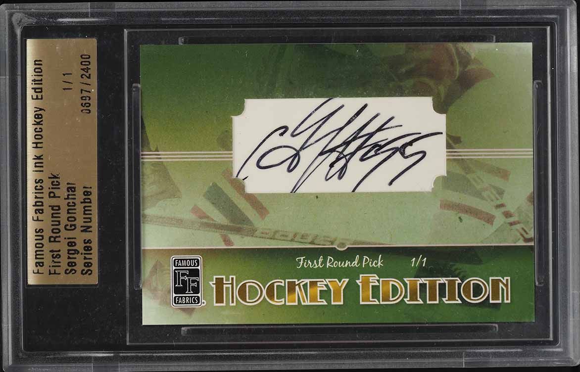 2010 Famous Fabrics Ink Hockey Edition Sergei Gonchar AUTO 1/1