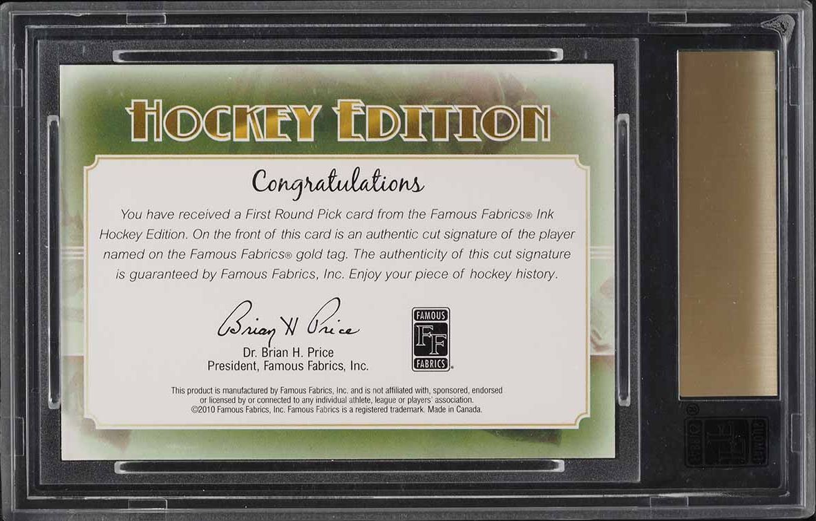 2010 Famous Fabrics Ink Hockey Edition Sergei Gonchar AUTO 1/1