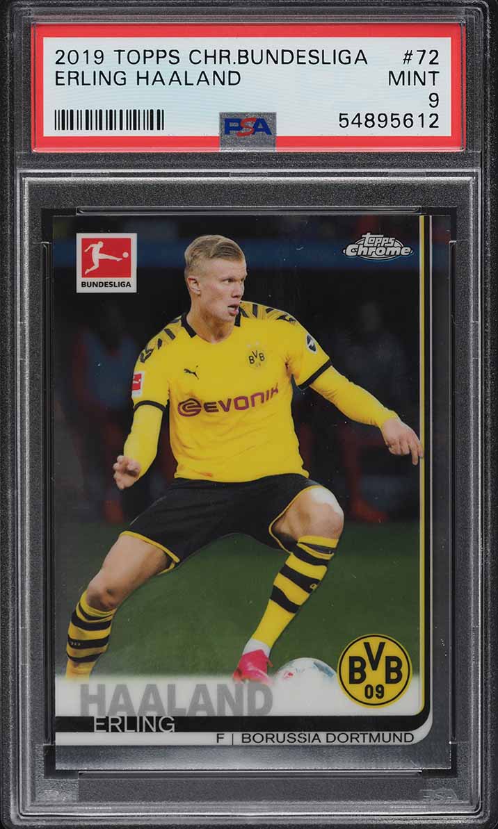 2019 Topps Chrome Bundesliga Erling Haaland ROOKIE #72 PSA 9 MINT