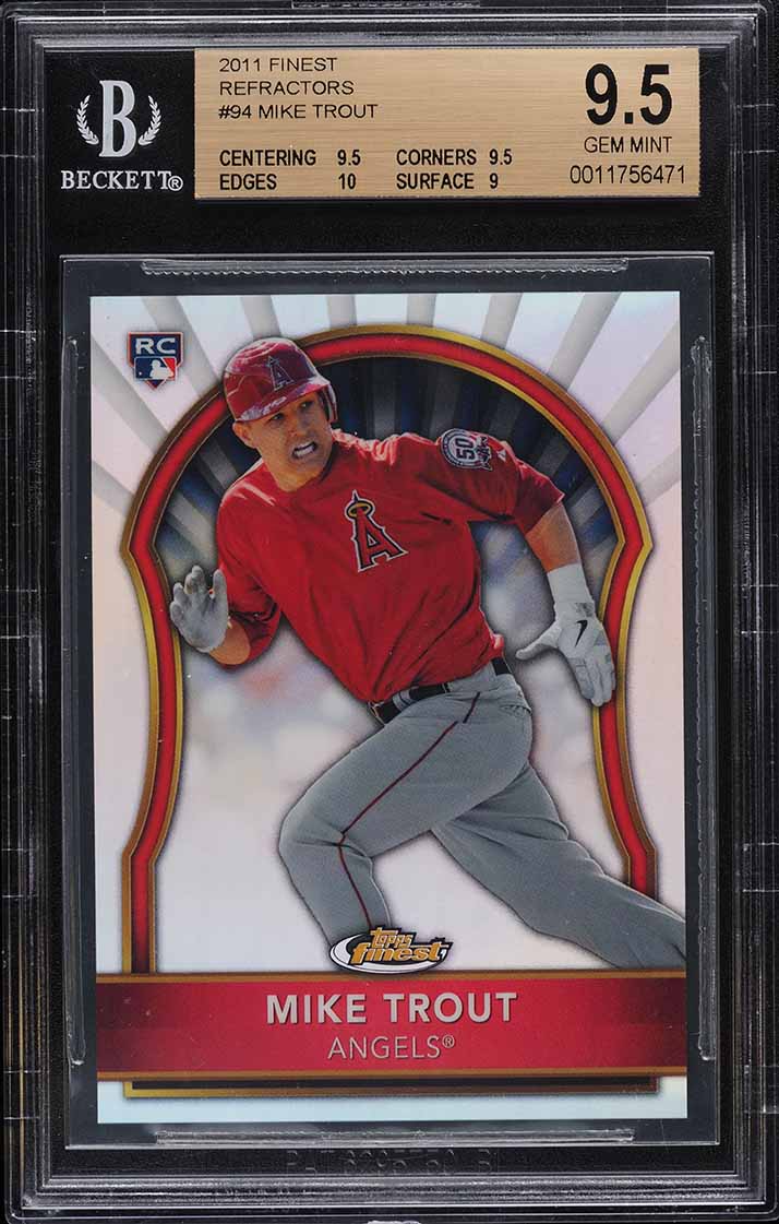 2011 Finest Refractor Mike Trout ROOKIE RC /549 #94 BGS 9.5 GEM MINT