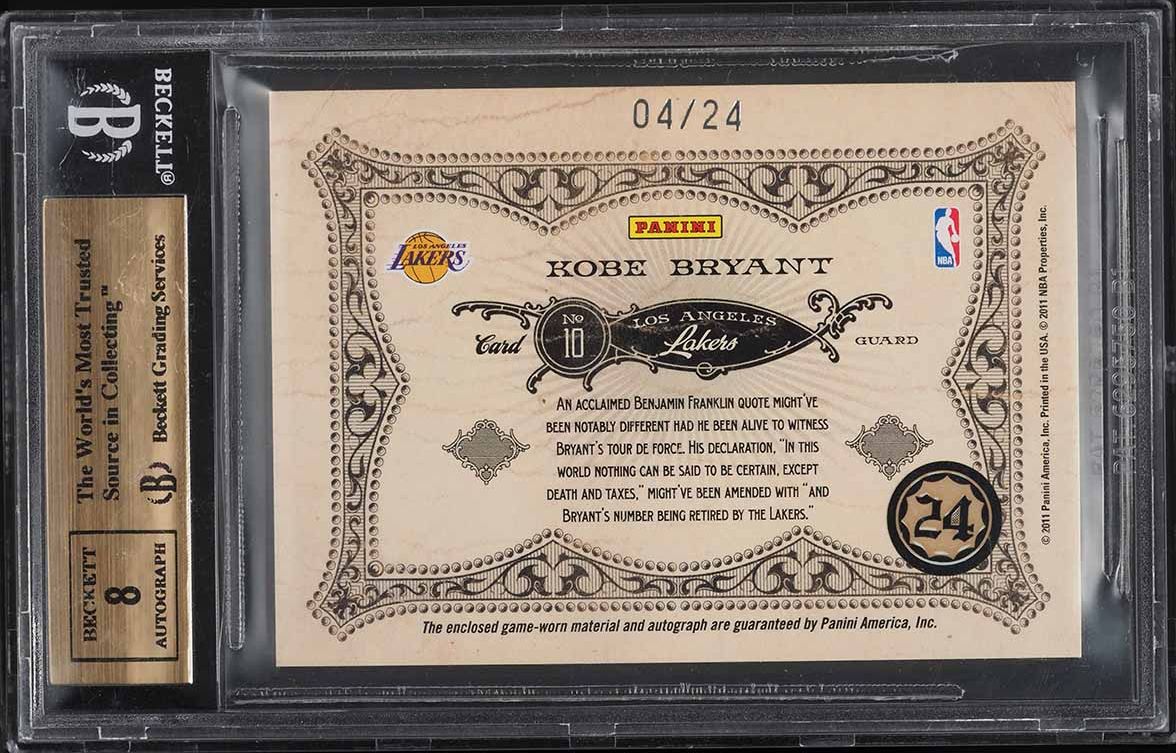 2010 Panini Gold Standard Crowns Kobe Bryant PATCH AUTO /24 #10