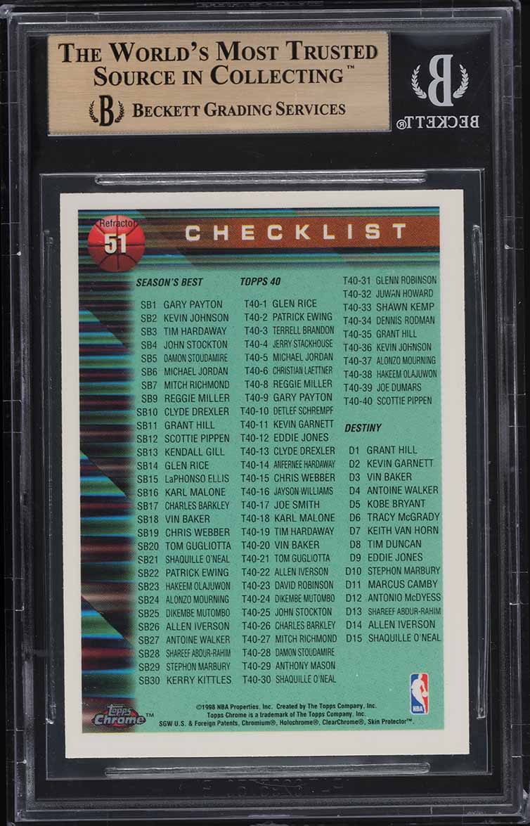 1997 Topps Chrome Refractor Bulls Champions w/ Michael Jordan #51 BGS 9.5 GEM MT