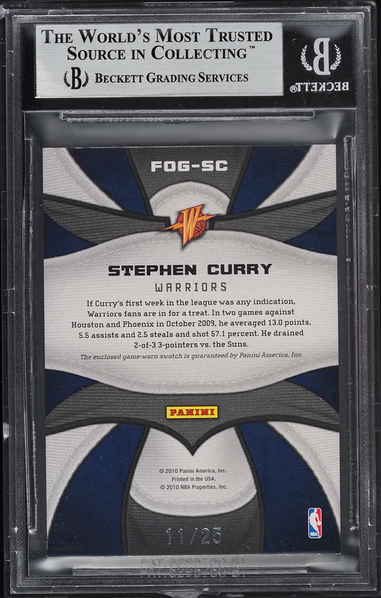 2009 Panini Certified FOTG Stephen Curry ROOKIE PATCH /25 BGS 8.5 NM-MT+